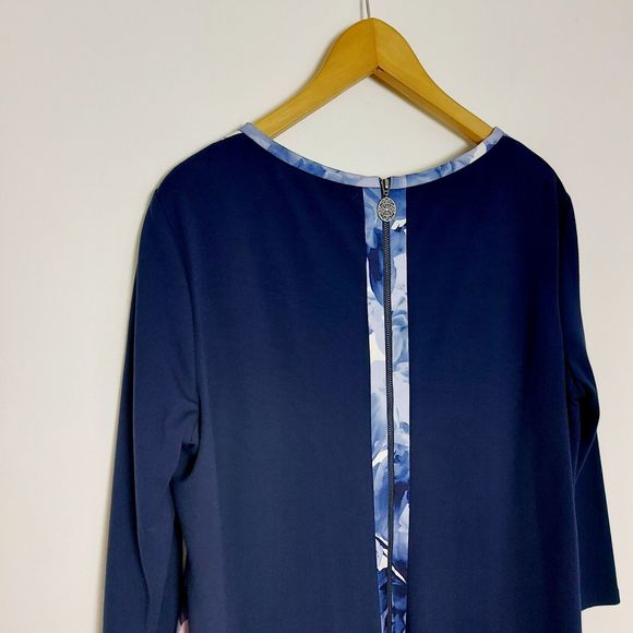 Damsel In A Dress Navy Blue Purple Floral Knee-length Dress Size 18 - Picture 6 of 10